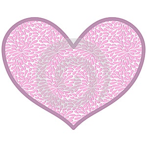 Vector hand drawn decorative rose heart with paisley pattern