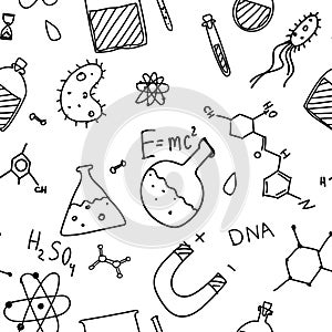 Vector hand drawn doodle set of Science theme