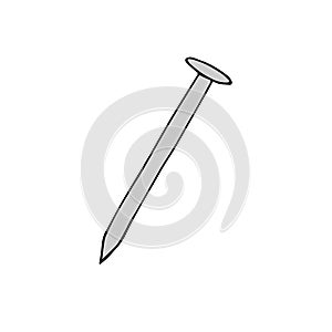 Vector hand drawn doodle sketch colored nail pin