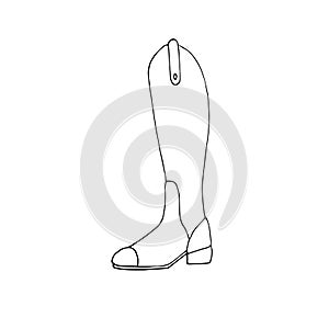 Vector hand drawn doodle sketch horse riding boot