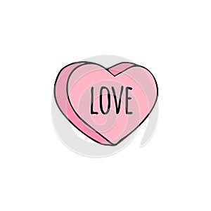 Vector hand drawn doodle sweet heart candy