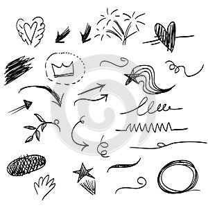 Vector hand drawn. doodles collection use for concept design