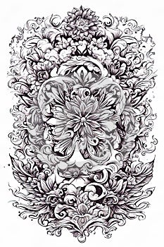 vector hand drawn floral ornament. vintage stylevector hand drawn floral ornament. vintage stylehand drawn floral ornament photo