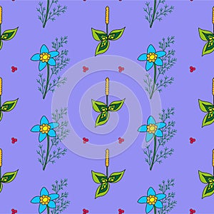 Vector hand drawn floral pattern