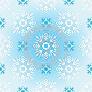 Vector hand drawn geometric Christmas seamless pattern with vintage snowflakes