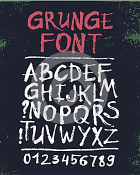 Vector hand drawn grunge font, letters set