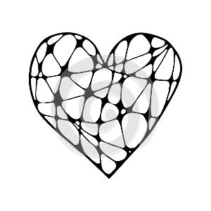 Vector hand drawn heart in zenart style