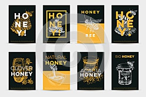 Vector hand drawn honey Illustration.