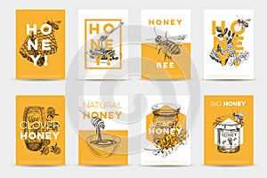 Vector hand drawn honey Illustration.