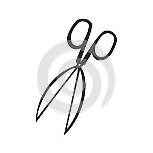 Vector hand drawn icon of scissors