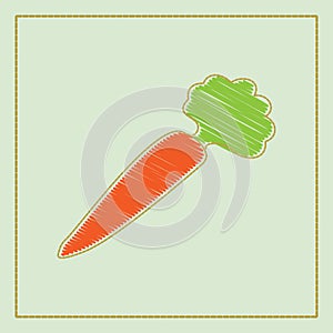 Vector hand-drawn illustration collection of vegetables on dark background in cartoon or decorative embroidery style.