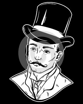 Vector hand drawn illustration of gentleman