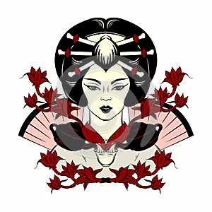 Vector hand drawn illustration of Japenese