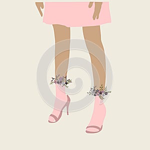 Vector hand drawn illustration with portrait of young pretty girl. Surreal illustration for your contemporary fashion design. Symb photo