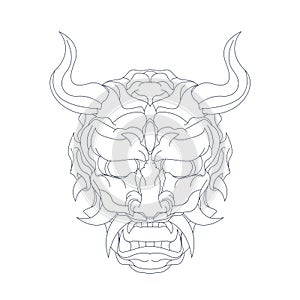 Vector hand drawn illustration of satan