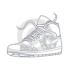 Vector hand drawn illustration of shoes