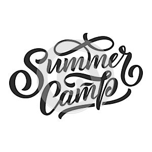 Vector hand drawn lettering about Summer. Isolated calligraphy for travel agency, beach party. Great design for postcard