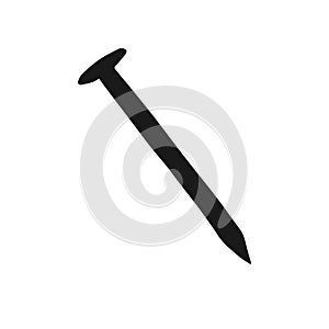 Vector hand drawn nail pin silhouette