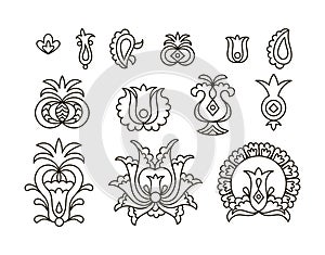 Vector hand drawn National crimean tatar pattern illustration