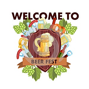 Vector hand drawn Oktoberfest pub logo