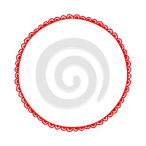 Vector hand drawn round red frame