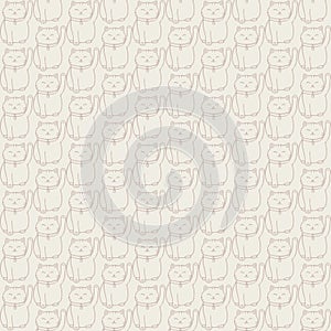 Vector hand drawn seamless pattern with japanese maneki neko lucVector hand drawn seamless pattern with japanese maneki neko lucky