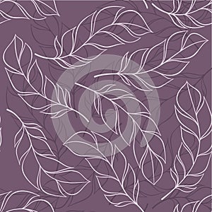 Vector hand drawn seamless patterns with feathers