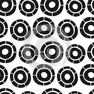 Vector hand drawn simple circles seamless pattern