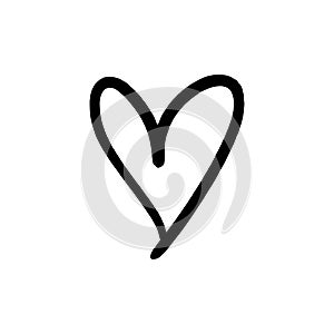 Vector hand drawn simple cute heart illustration