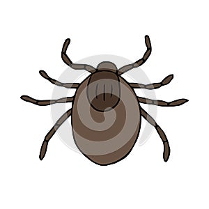 Vector hand drawn sketch doodle colored mite