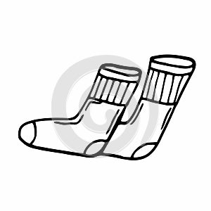 Vector hand drawn socks outline doodle icon. Socks sketch illustration for print, web, mobile and infographics isolated on white