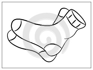 Vector hand drawn socks outline doodle icon. Socks sketch illustration for web, mobile. Isolated on white