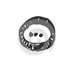 Vector Hand Drawn Speech Bubbles. on white background. icon. symbol