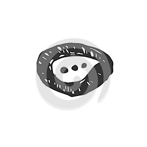 Vector Hand Drawn Speech Bubbles. on white background. icon. symbol