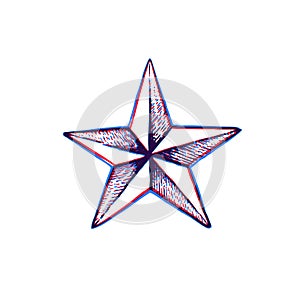 Vector hand drawn star shape
