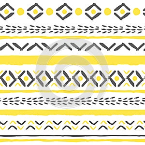 Vector hand drawn tribal boho pattern.