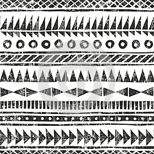 Vector hand drawn tribal pattern.