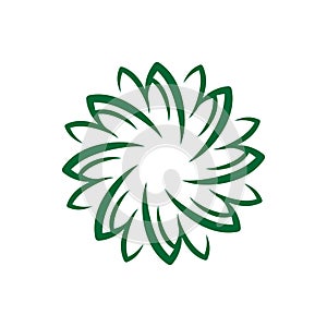 Vector hand-drawn water lily flower icon. Yoga life chakra lotus symbol