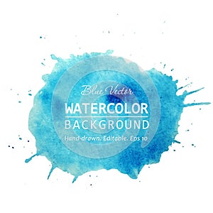 Vector hand drawn watercolor spot with splashes. Watercolor texture background