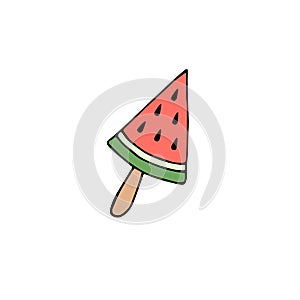 Vector hand drawn watermelon ice cream