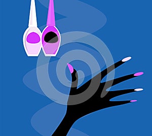 Vector hand with manicure set