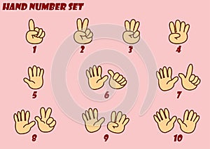 Vector hand number 1-10