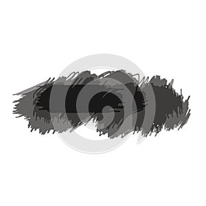 Vector Hand Painted isolated grunge black paint brush splash on white background