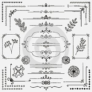 Vector Hand Sketched Rustic Design Elements, Dividers