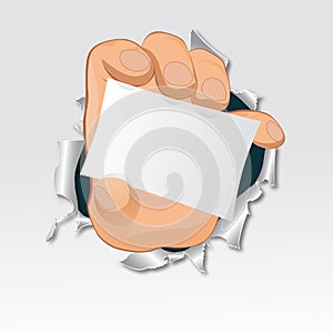 Vector hand, tear paper