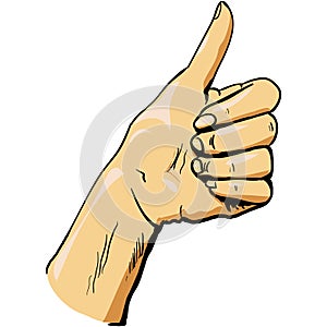 Vector hand thumb up icon like finger good ok sign