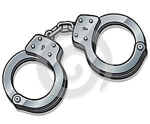Vector handcuffs cartoon isolated design photo