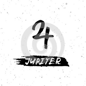 Vector handdrawn brush ink illustation of Jupiter sign