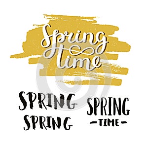 Vector handdrawn lettering Spring time