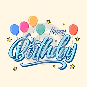 vector handlettering happy birthday photo